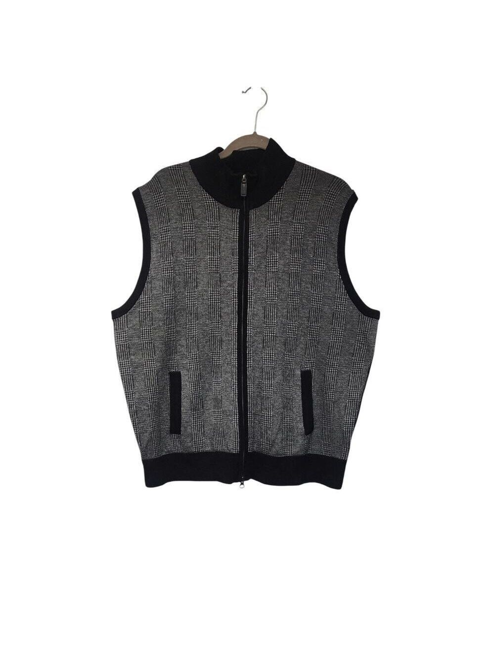 Cremieux Classics Sweater Vest Men’s Zip Front Color Black Size XL